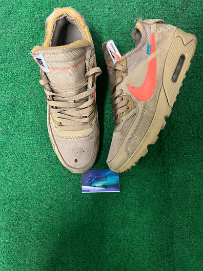 Nike air max 90 x off white ore size 10men/11.5women
