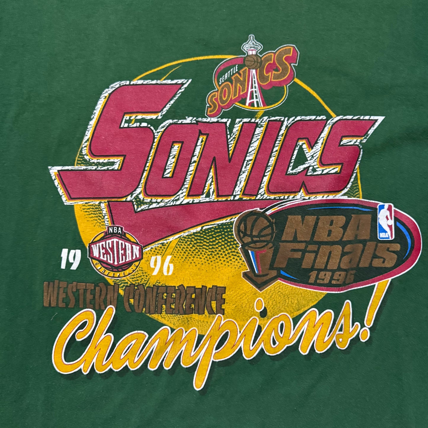 Vintage Seattle SuperSonics Western Conference Champs Shirt 1996