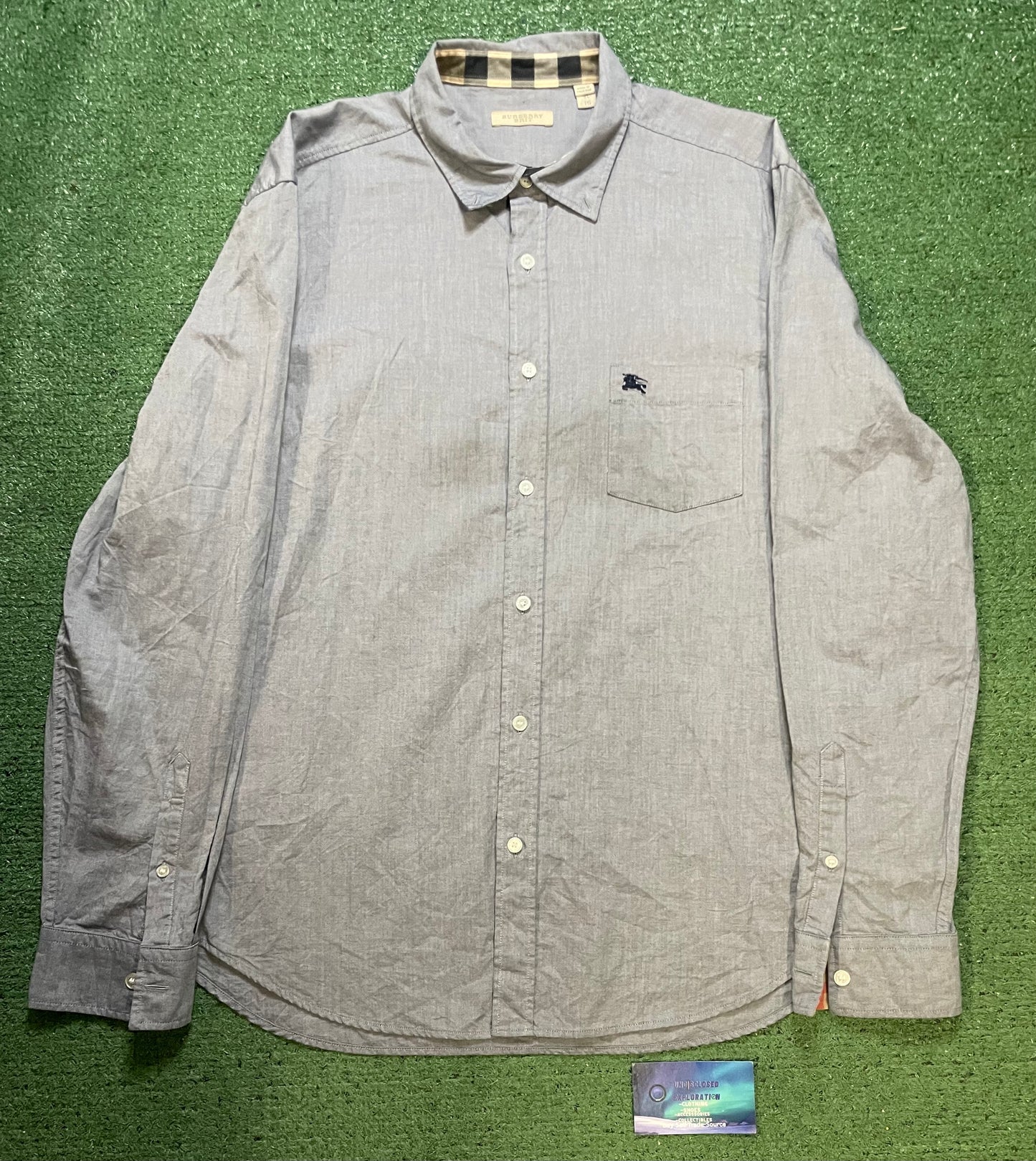 Burberry Grey Chambray Button up