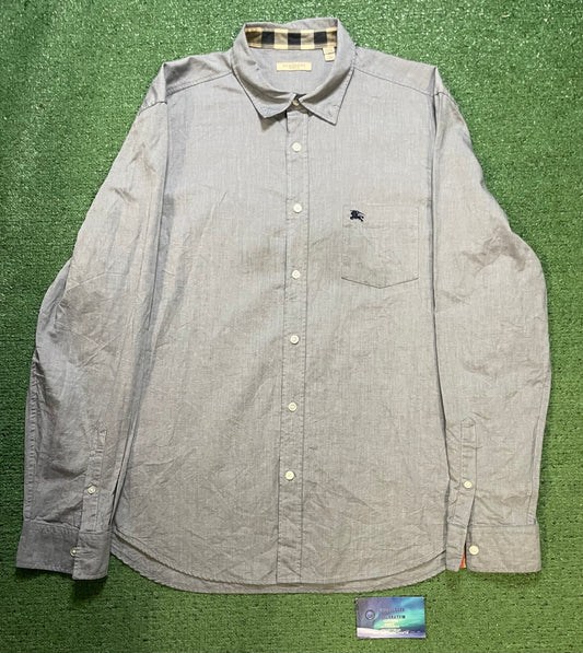 Burberry Grey Chambray Button up