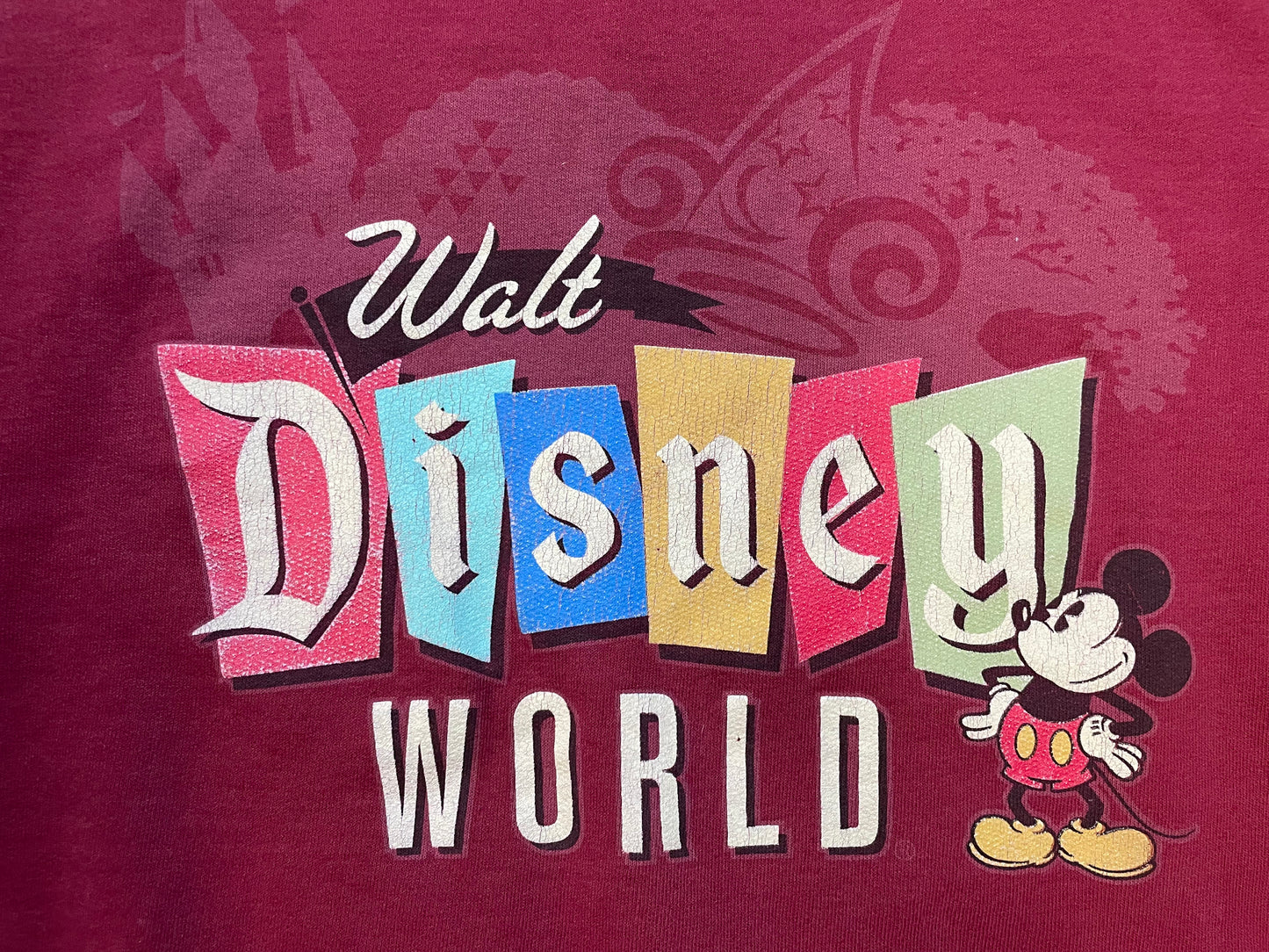 Vintage 1990s Walt Disney World maroon crewneck
