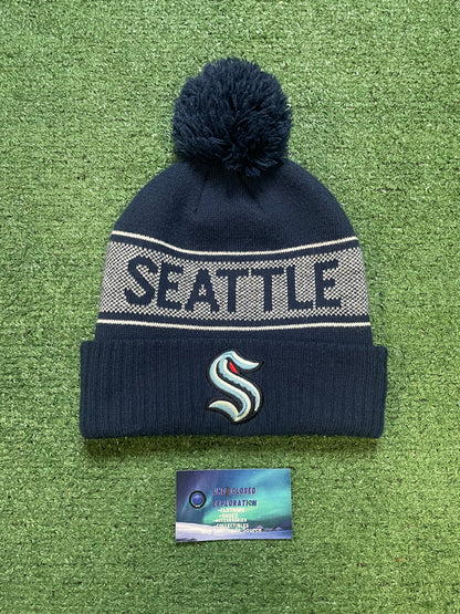 Seattle Kraken navy and grey beanie