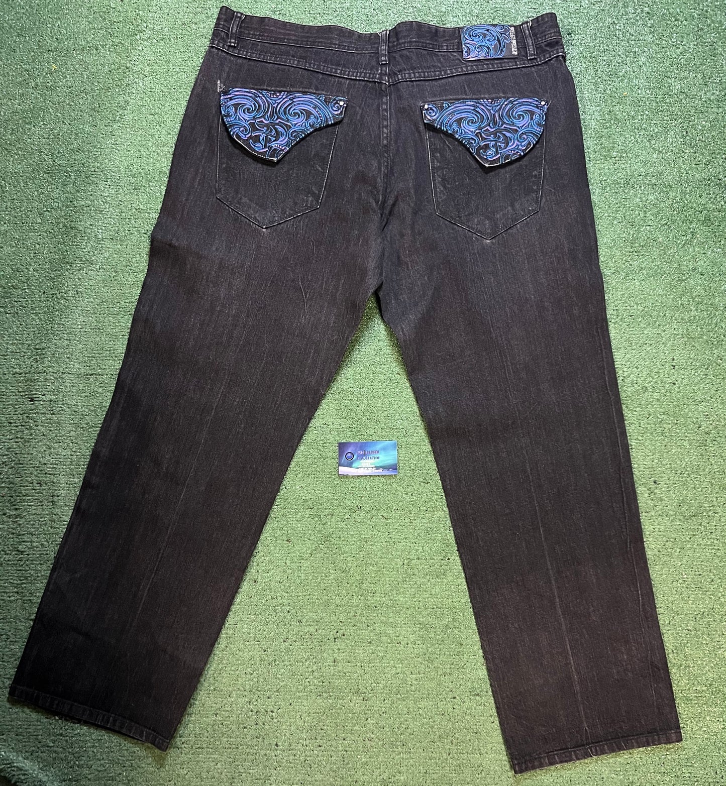 Vintage Pelle Pelle embroidered spiral jeans