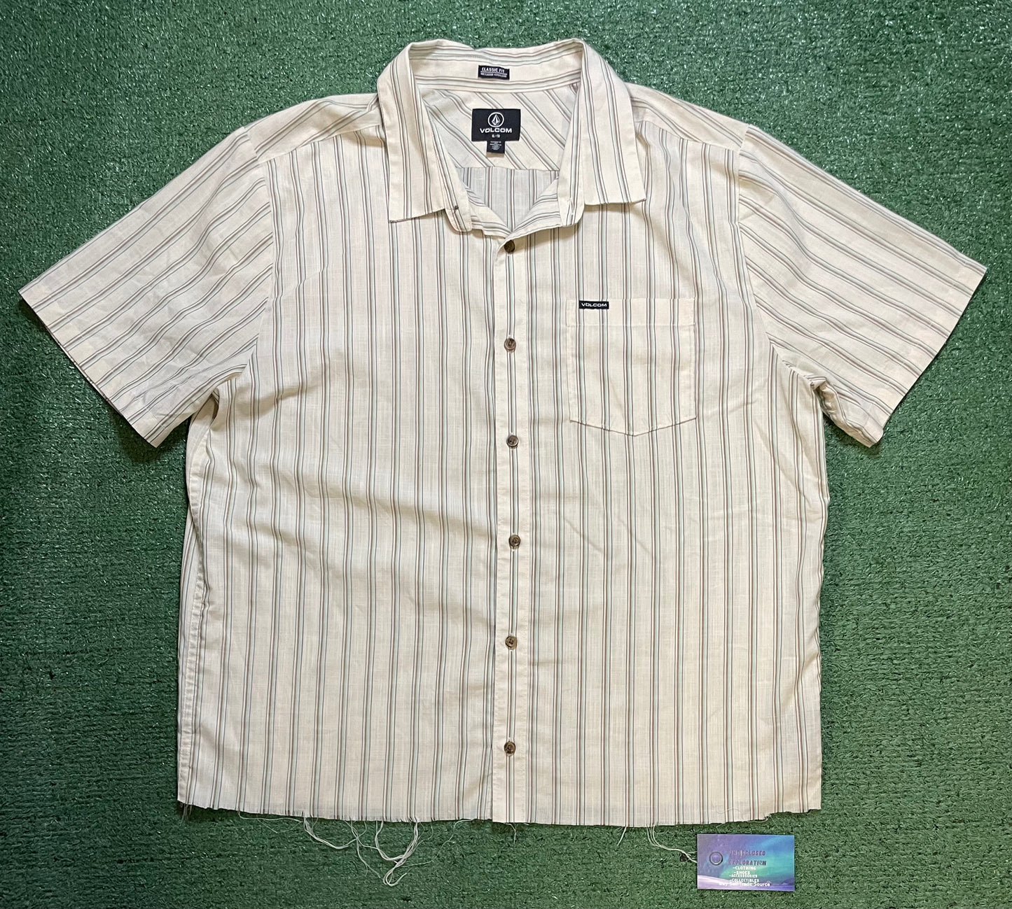 Volcom button up white shirt