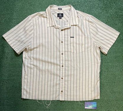 Volcom button up white shirt