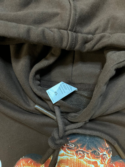 Out of love love me while I’m here brown hoodie