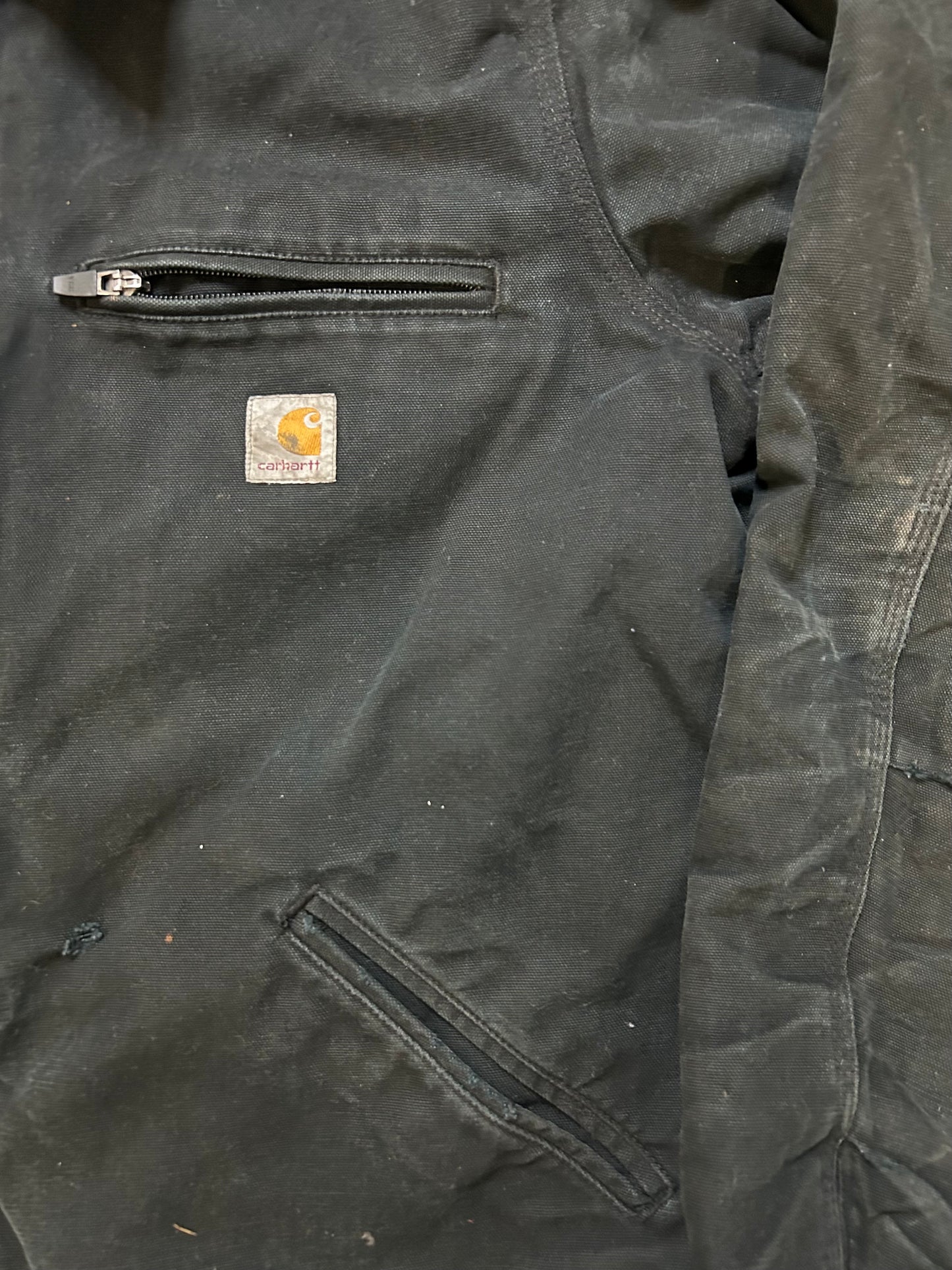 Carhartt distressed black Detroit jacket