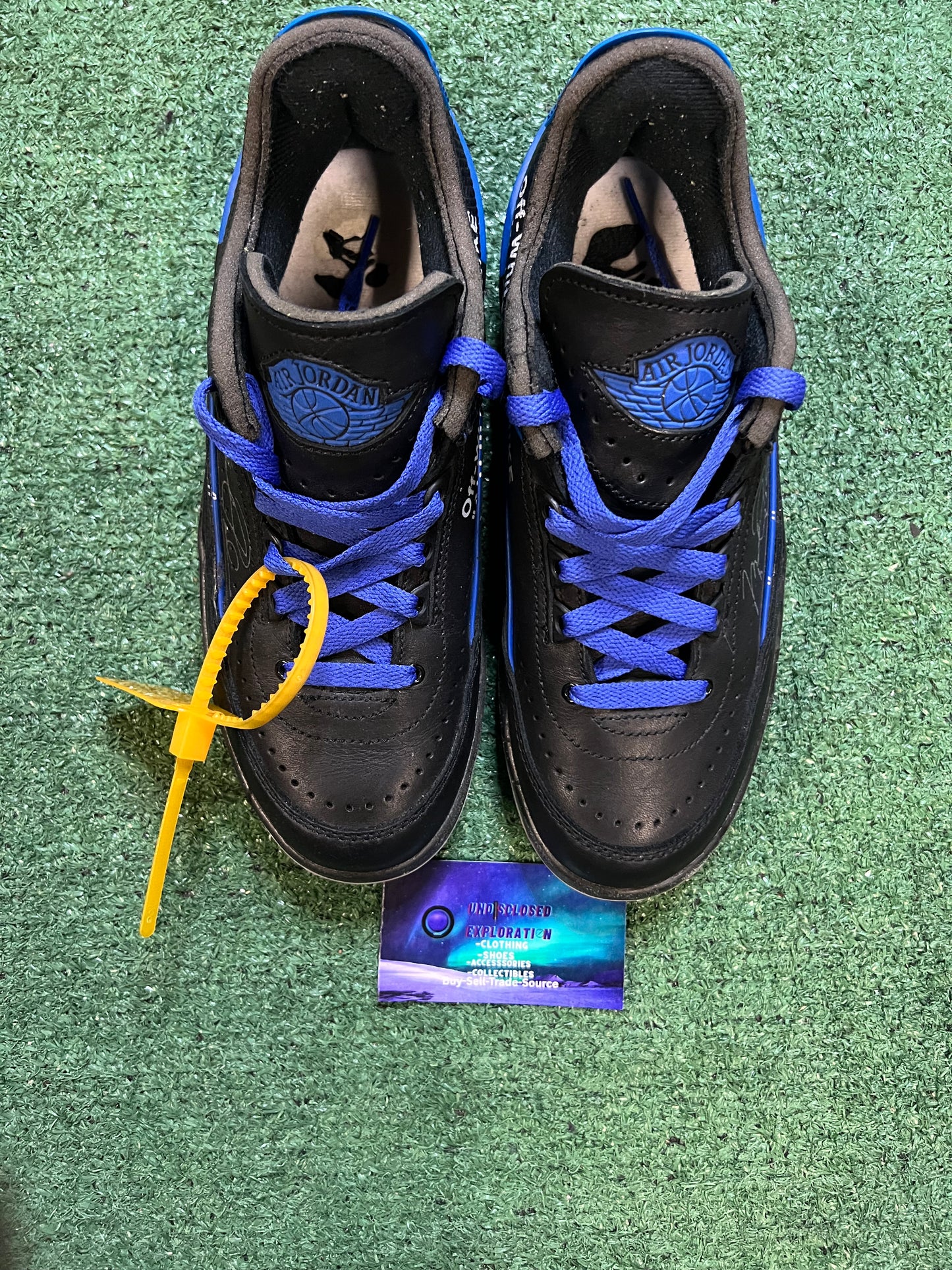 Off white X Air Jordan 2 black varisty royal size 6men/7.5women