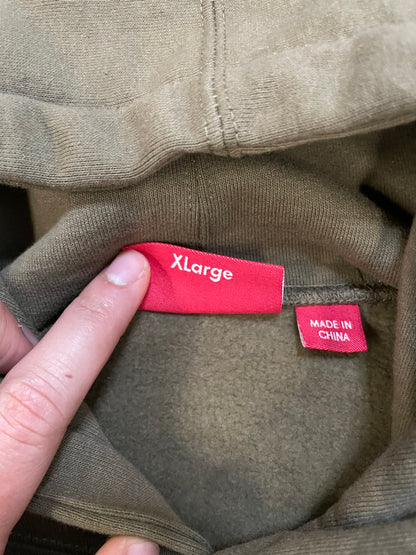 Supreme team chenille olive brown hoodie