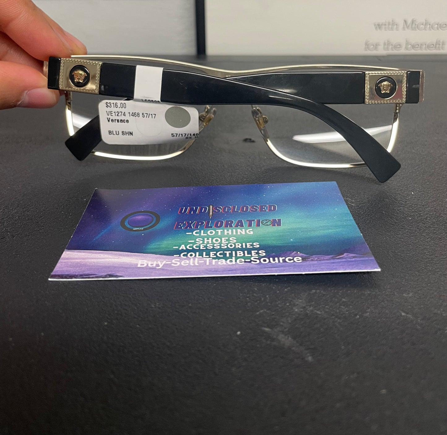Versace blue and black VE1274 glasses