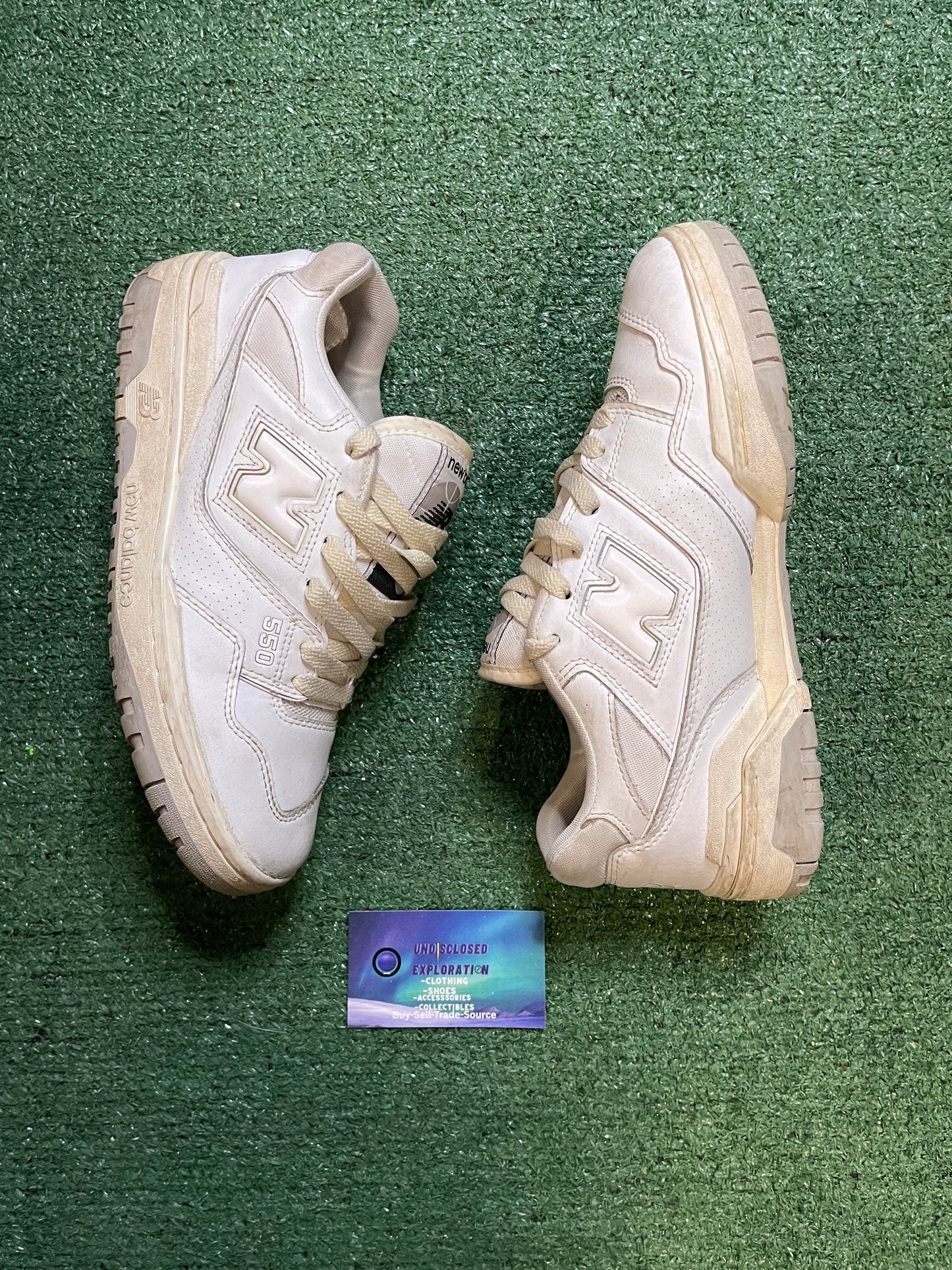 New Balance 550 triple white light grey size 8men/9.5women