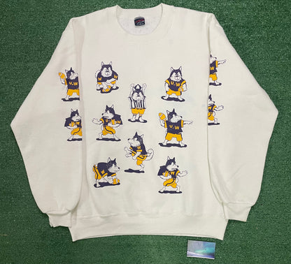 Vintage 1980s all over print UW University of Washington crewneck