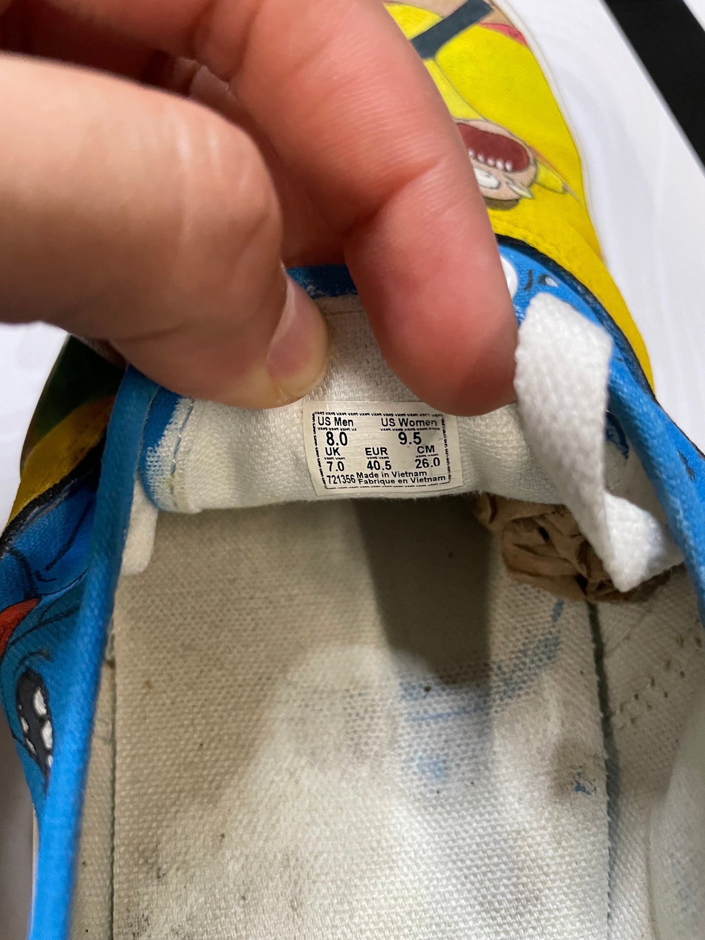 Vans custom Rick & Morty hand painted size 8men/9.5women