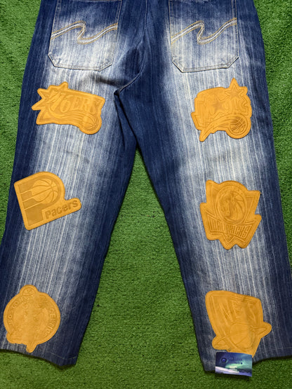Vintage NBA Jeans UNK Brown Logos