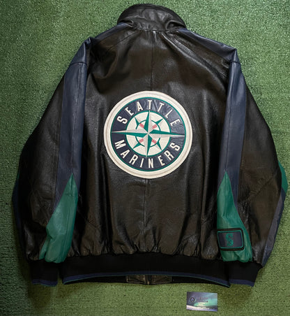 Vintage 1990s Seattle Mariners Leather Jacket