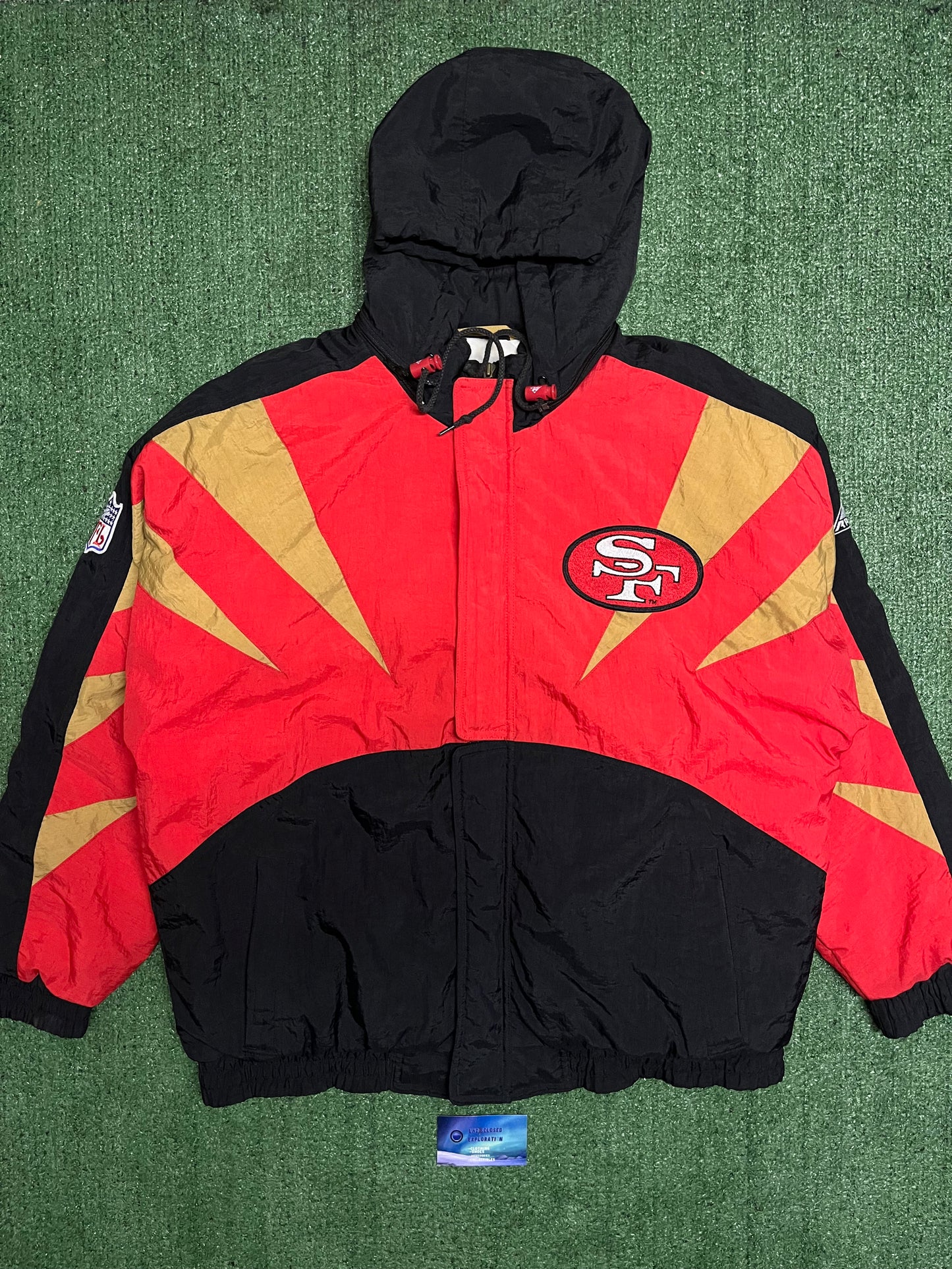 Vintage San Francisco 49ers 1990s Apex One Jacket  NFL Football Red Coat  Removable Hood