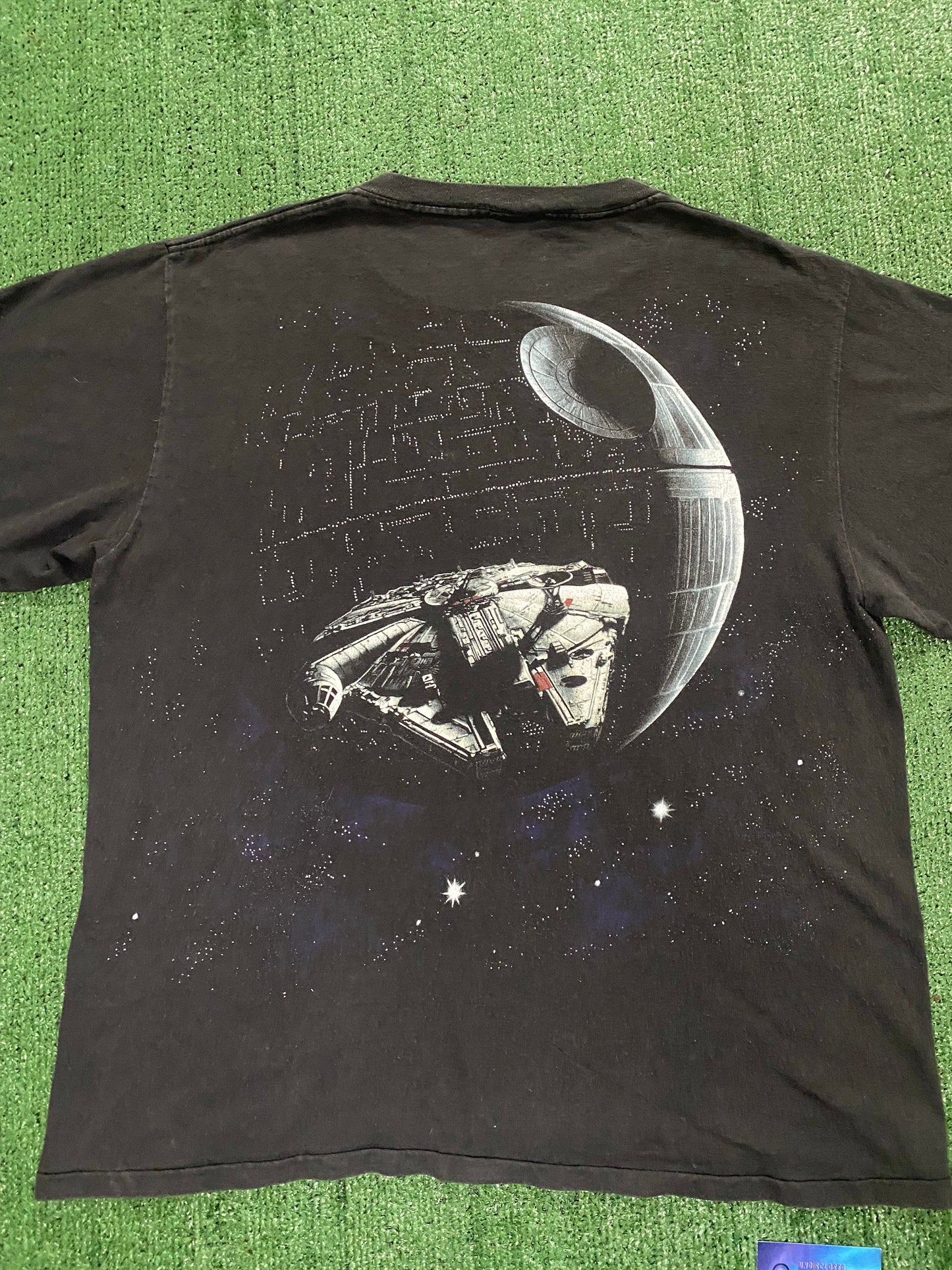 Vintage 1990s Star Wars Death Star millennium falcon tee