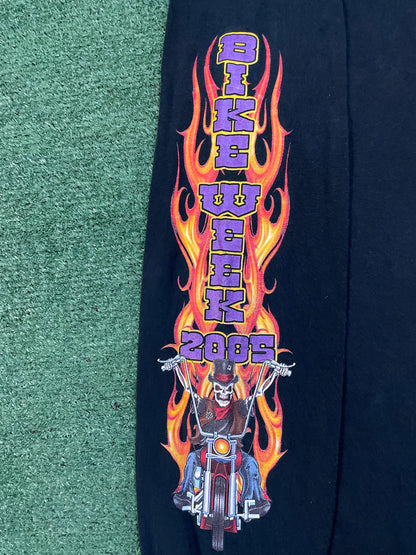Vintage 2000s Flames Bike Week Daytona Beach longsleeve