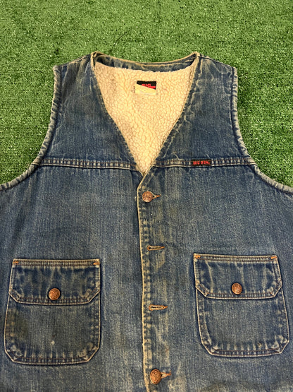 Vintage 1990s Big Ben Sherpa jean vest