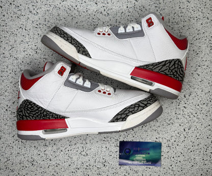 Jordan 3 Fire Red 7 Youth/8.5 Women “Preowned”