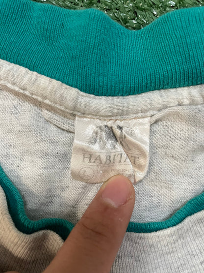 Vintage 1990s Habitat black bear and raccoons nature tee