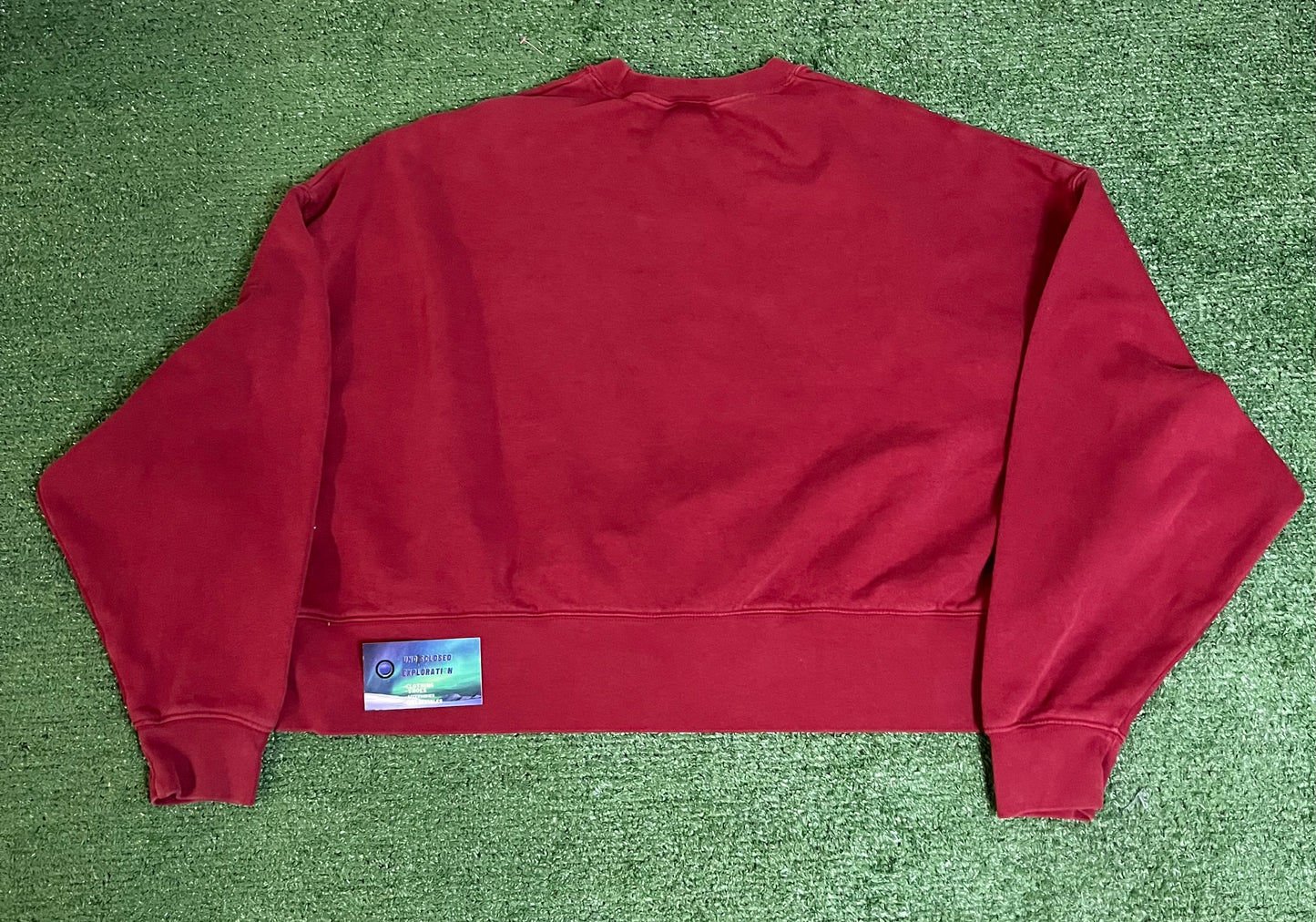 Nike oversized burgundy center swoosh crewneck