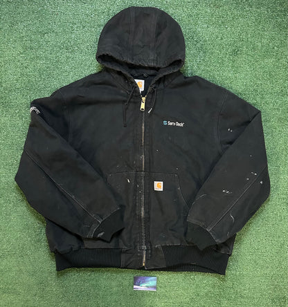 Vintage Carhartt hooded black jacket