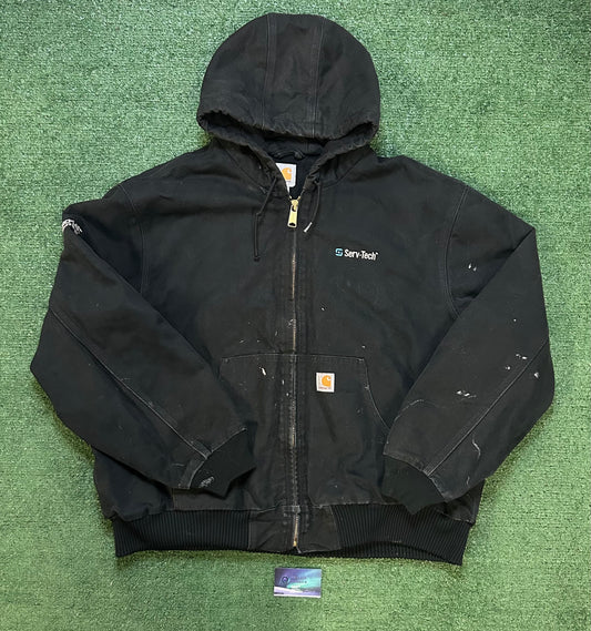Vintage Carhartt hooded black jacket