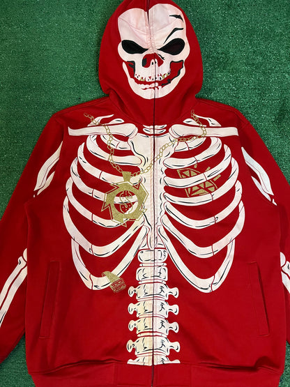 Vintage Raw Blue skeleton zip up