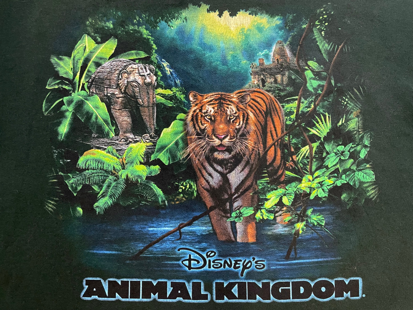 Vintage 1990s Disney Animal Kingdom green jungle tee