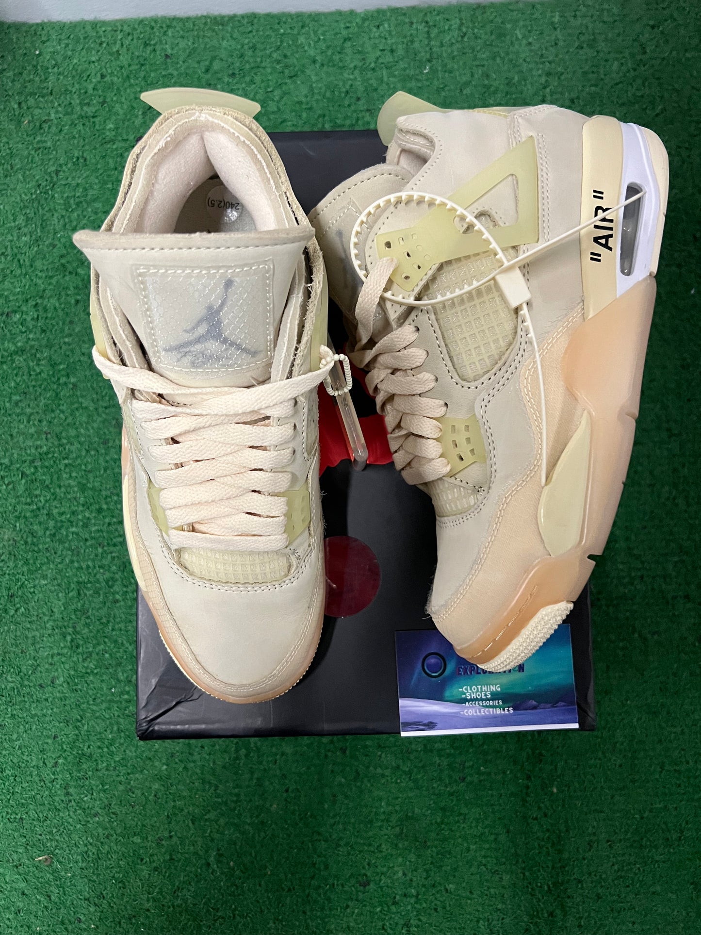 Jordan 4 x off white sail  size 5.5men/7women