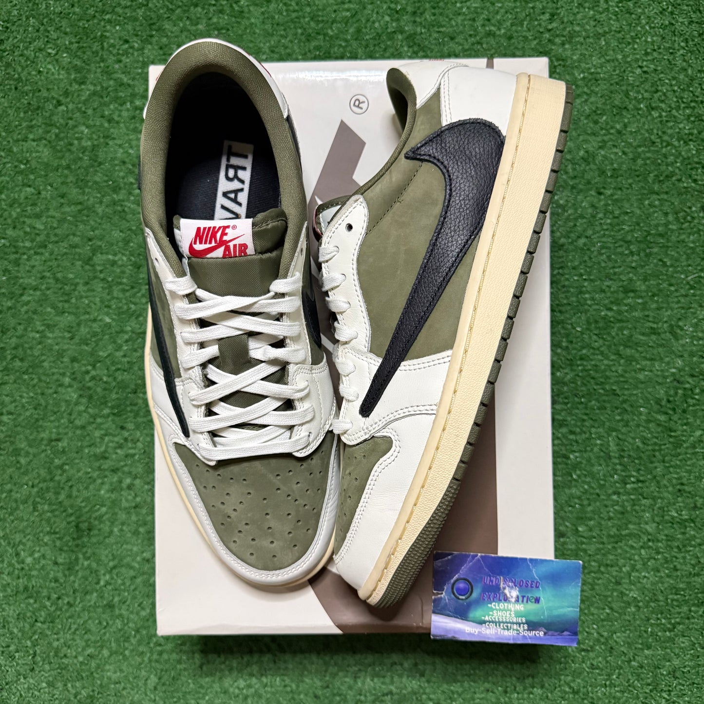 Jordan 1 Low Travis Scott Medium Olive 10 Men “Preowned”