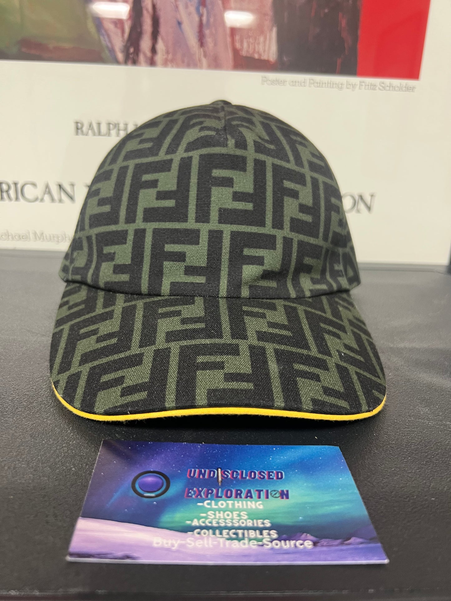 Fendi zucca FF green & black hat