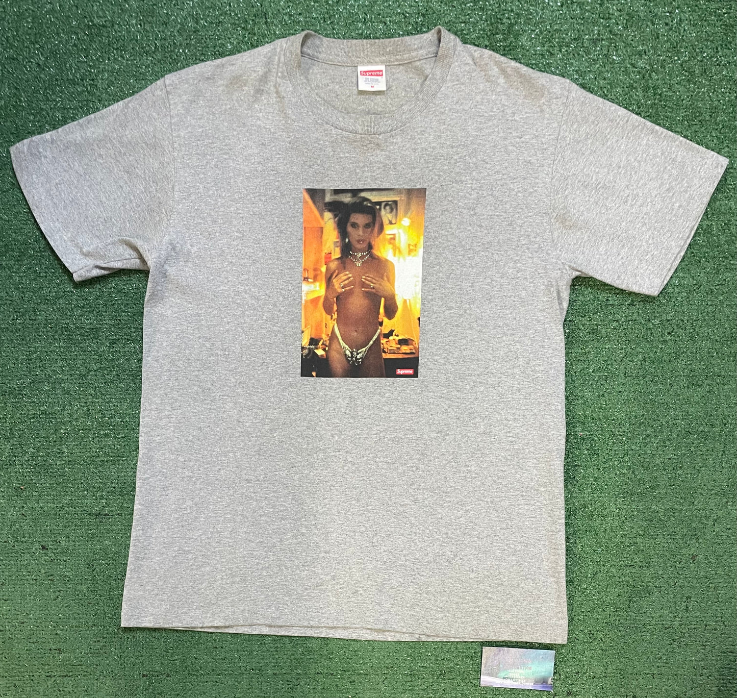 Supreme Nan Goldin Kim heather grey tee