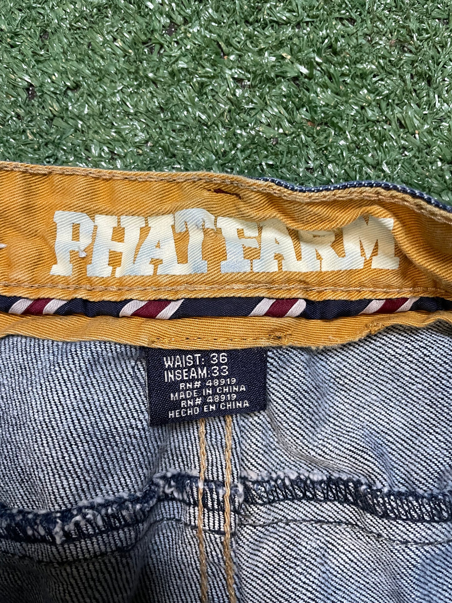 Phat Farm embroidered dark wash jeans