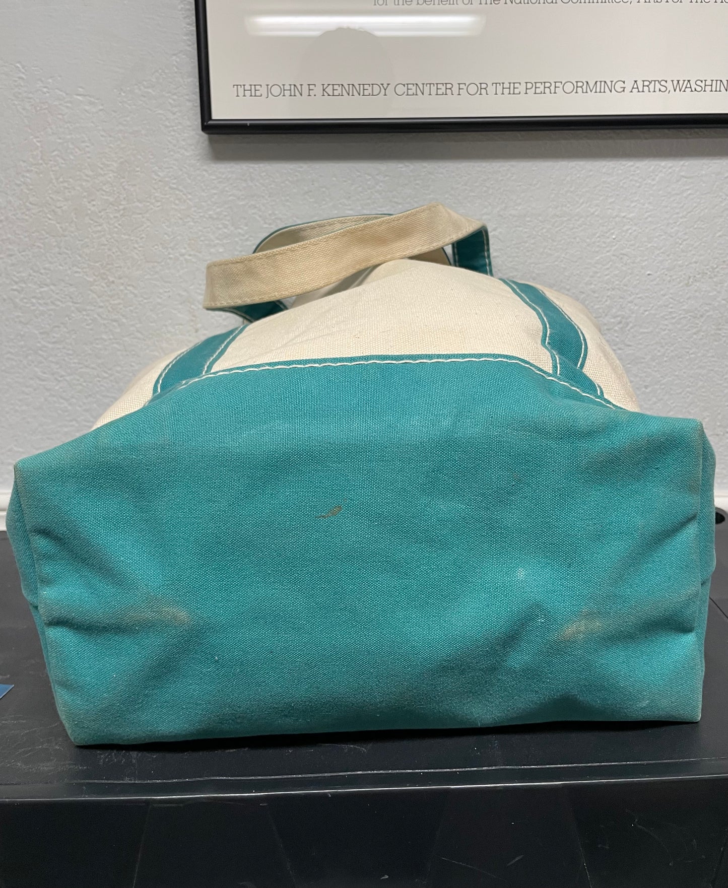 Vintage 1990s Land ends  blue and teal tote bag