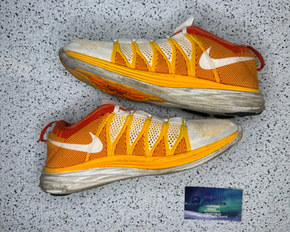 Nike Flyknit Lunar 2 orange Flame 8.5 Men/10 Women “Preowned”