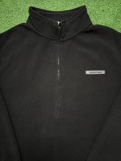 Fear of God Essentials Polar Fleece Half Zip Sweater Black