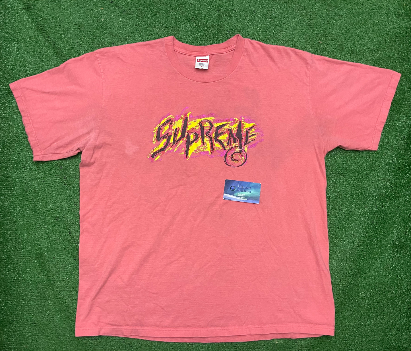 Supreme Scratch Tee Bright Coral 2018