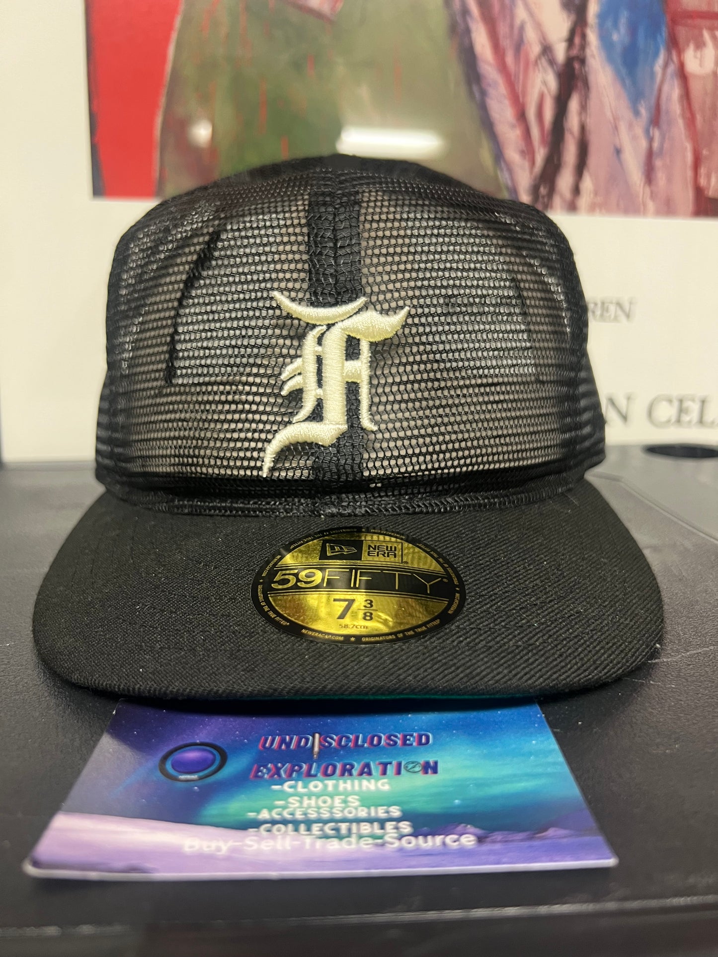 Fear of god essentials X new Era black mesh fitted hat