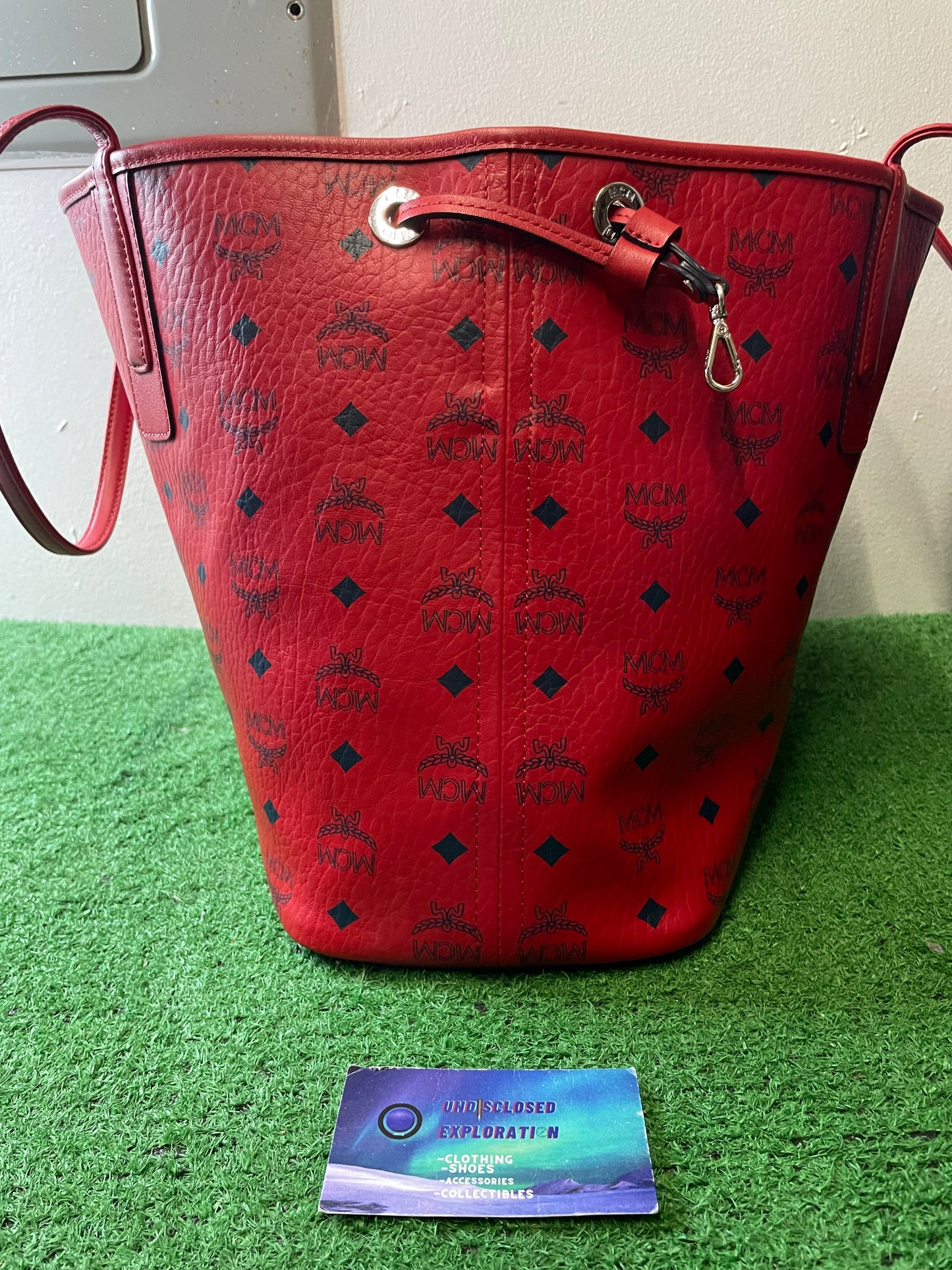 MCM Reversible Liz Visetos candy red bag
