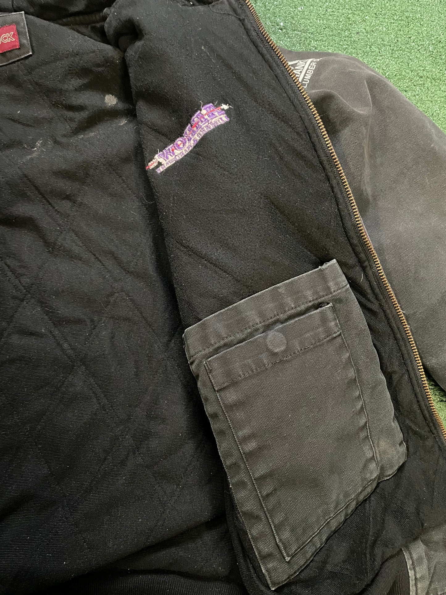Vintage Dri-Duck black hooded distressed jacket