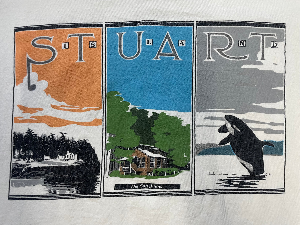Vintage 1990s Stuart island double sided tee