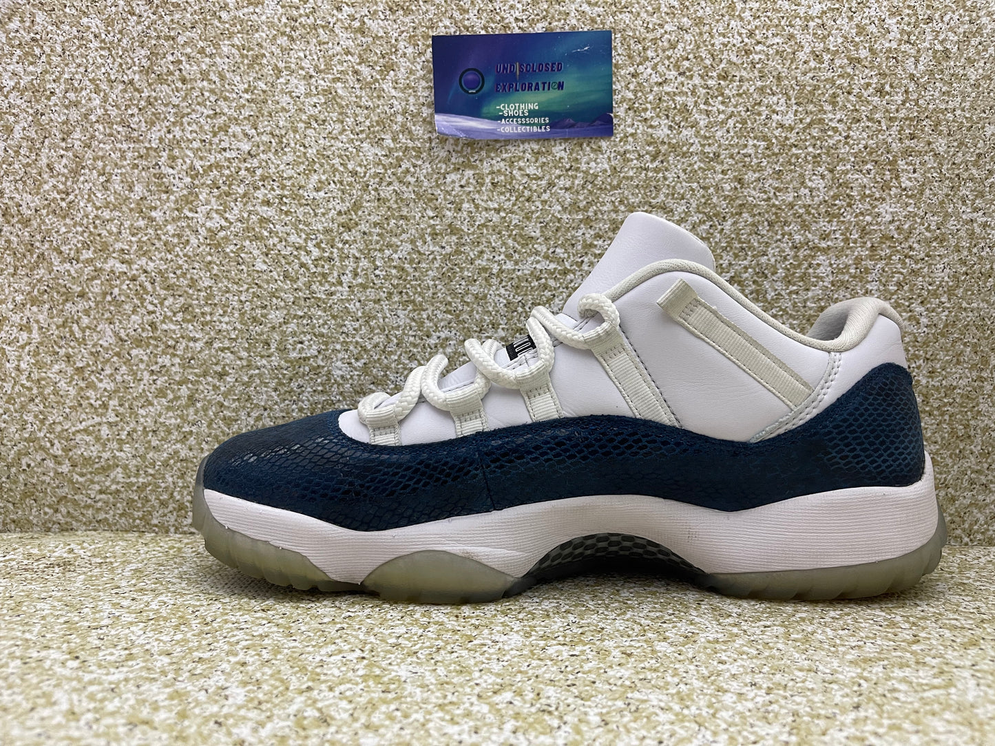 Jordan 11 Low Navy Snakeskin 10.5 Men/12 Women “Preowned”