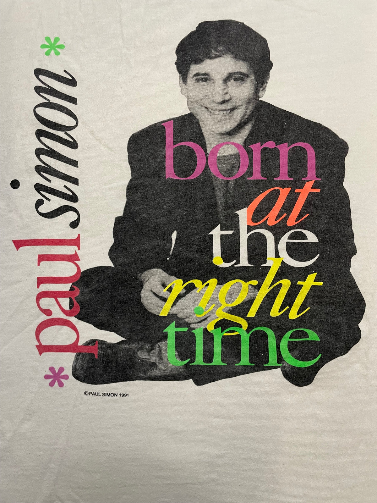 Vintage 1990s Paul Simon born at the right time tour tee