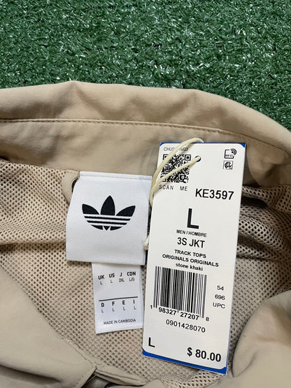 Adidas stone khaki button up jacket