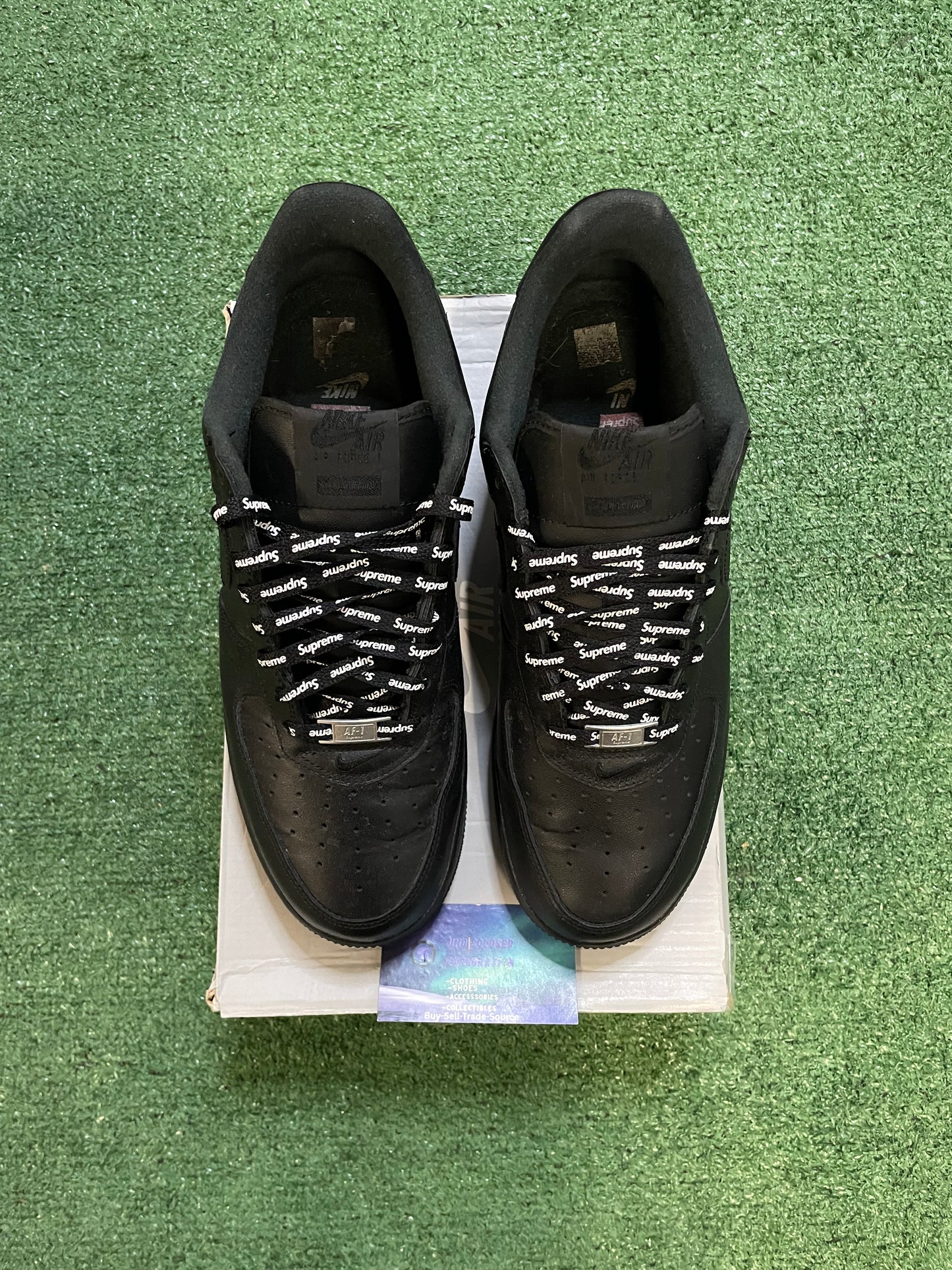 Nike Air Force 1 low black supreme size 11men/12.5women