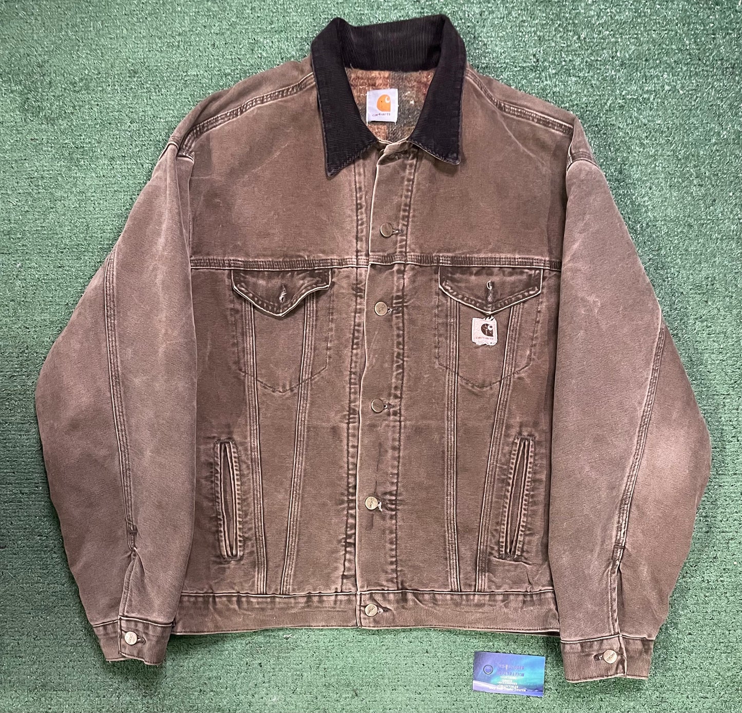 Vintage Carhartt corduroy trucker brown  jacket