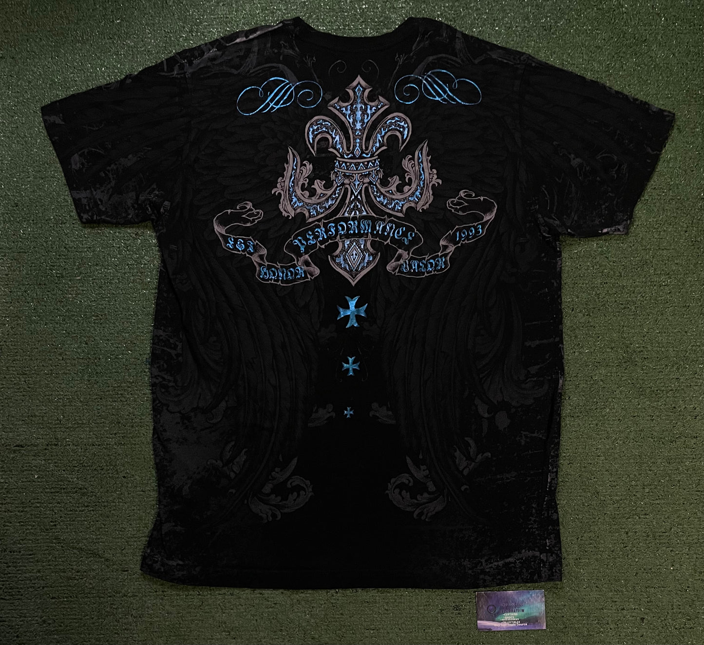 Xtreme Couture design by affliction blue & black tee