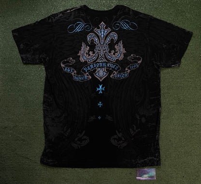 Xtreme Couture design by affliction blue & black tee
